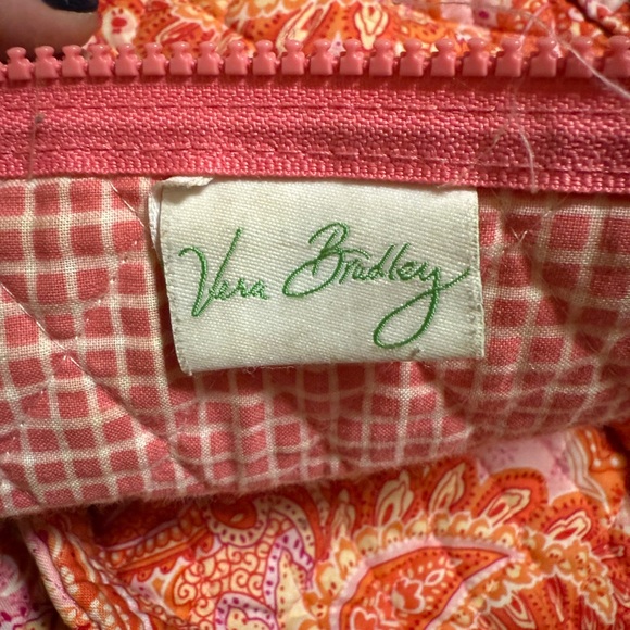 Vera Bradley Large Duffle Bag- Orange, Pink Yellow Paisley - Picture 3 of 3